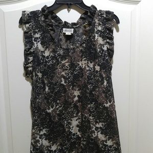 Women's ruffled sleeve blouse.